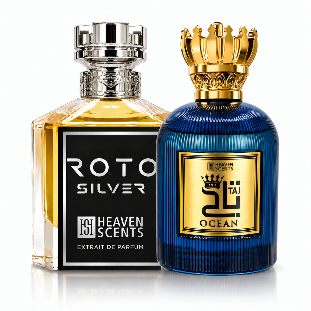 Taj Ocean and Roto Silver 100ml perfume duo by Heaven Scents