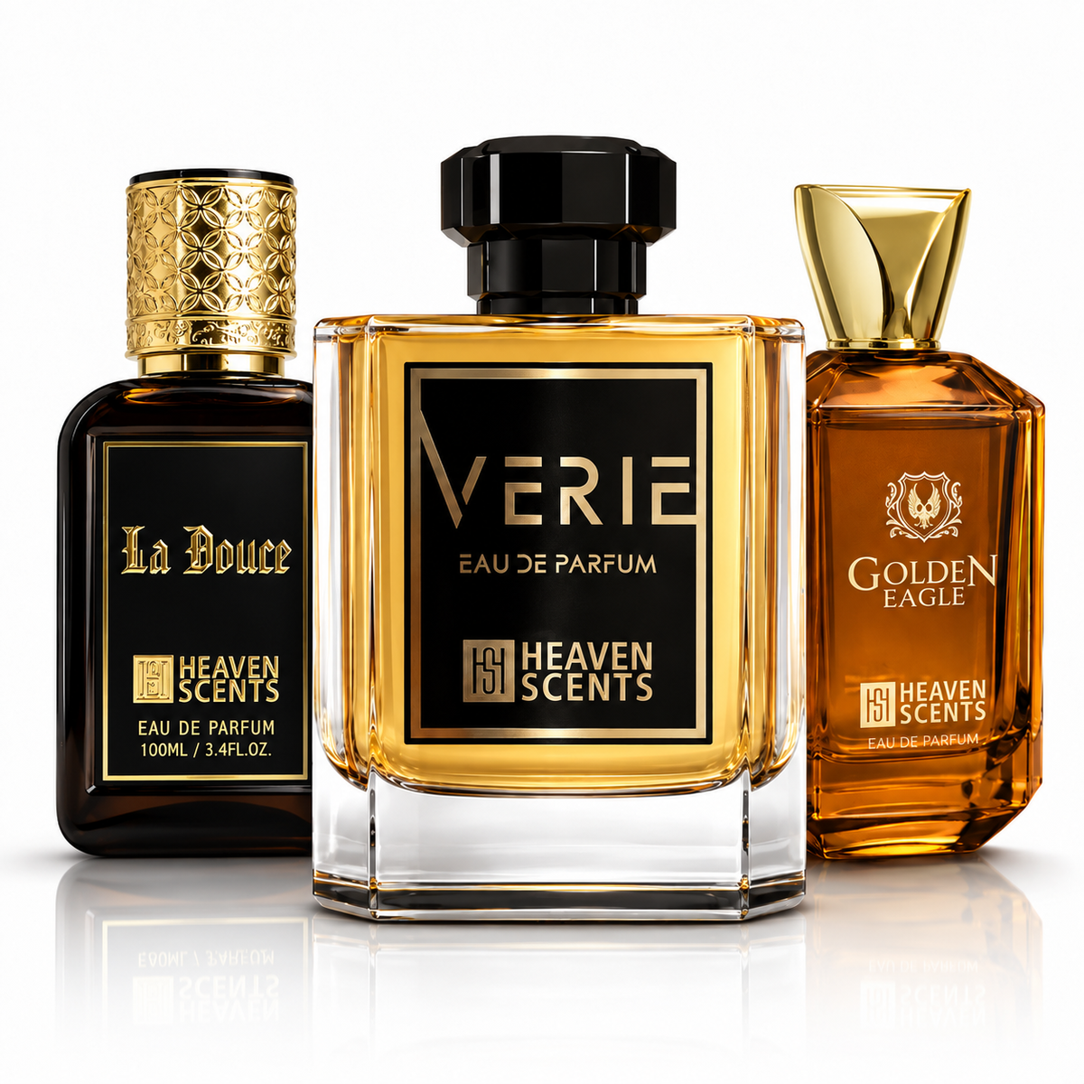 La Douce, Verie and Golden Eagle 100ml perfume bundle by Heaven Scents