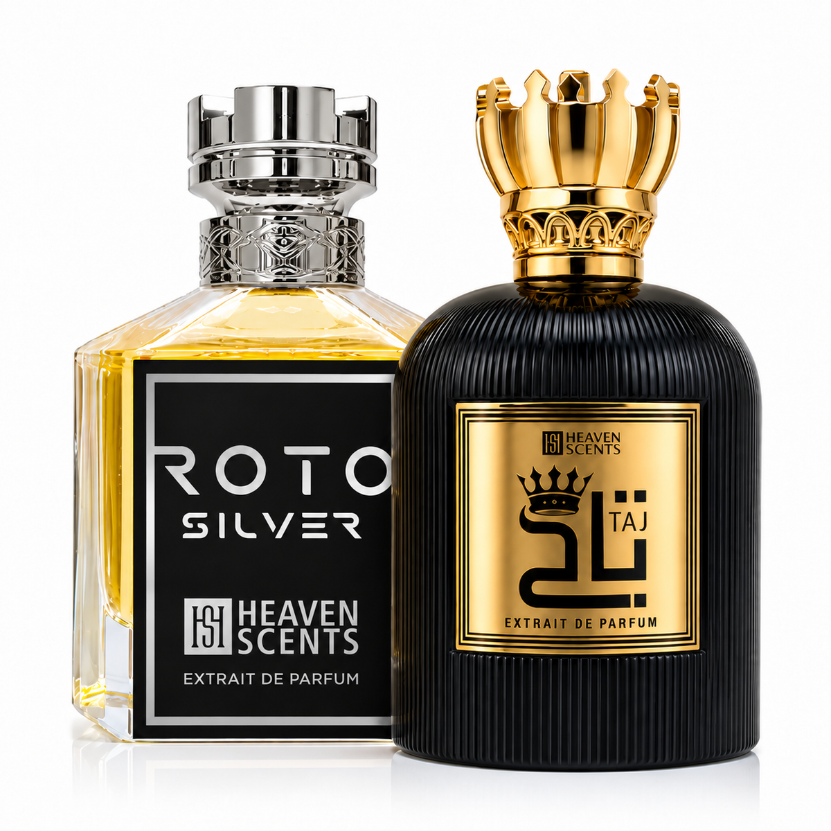 Taj Perfume and Roto Silver 100ml bundle by Heaven Scents, luxury perfume duo