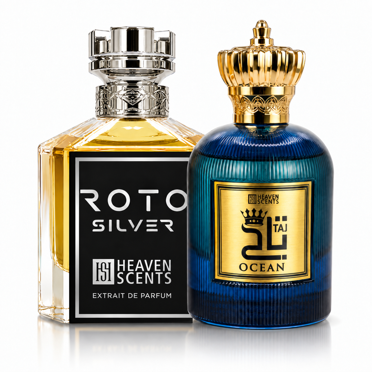 Taj Ocean and Roto Silver 100ml perfume duo by Heaven Scents